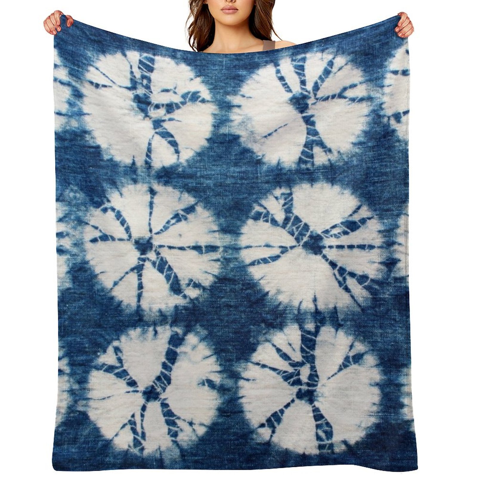 Shibori Tie Dye - Shibori Circles, Indigo, Tie Dye Throw