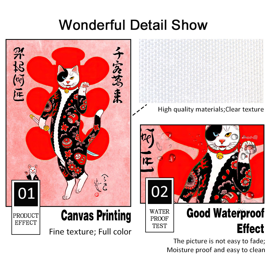 Japanese Samurai Cat Wall Art  - Japanese Lifestyle And Traditions review and price