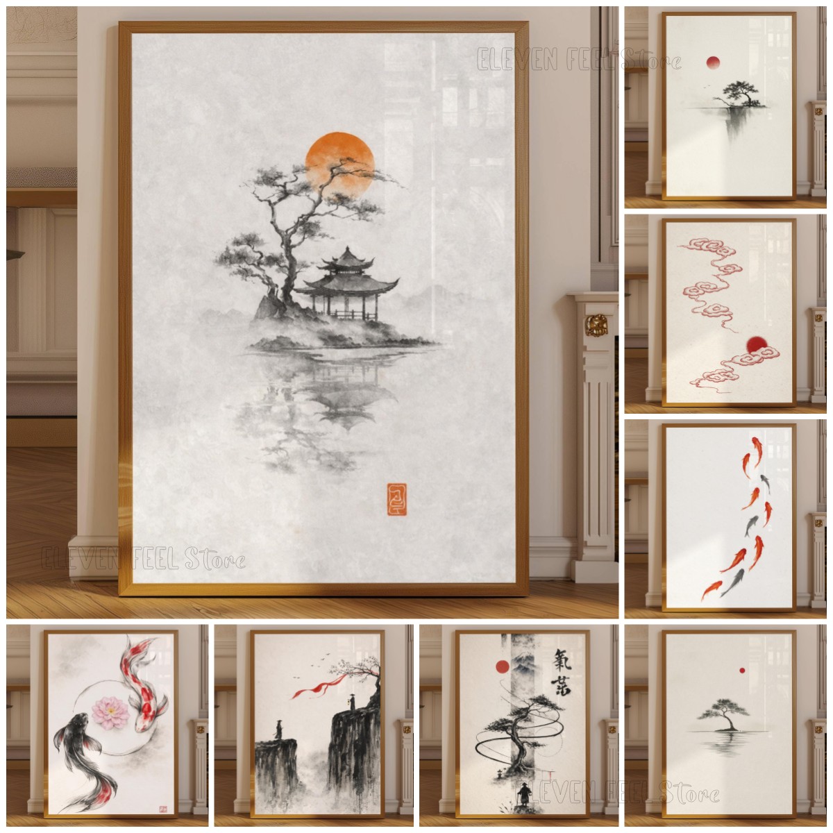 Japanese Ink Tree Poster Wabi  - Japanese Minimalist Lifestyle review and price