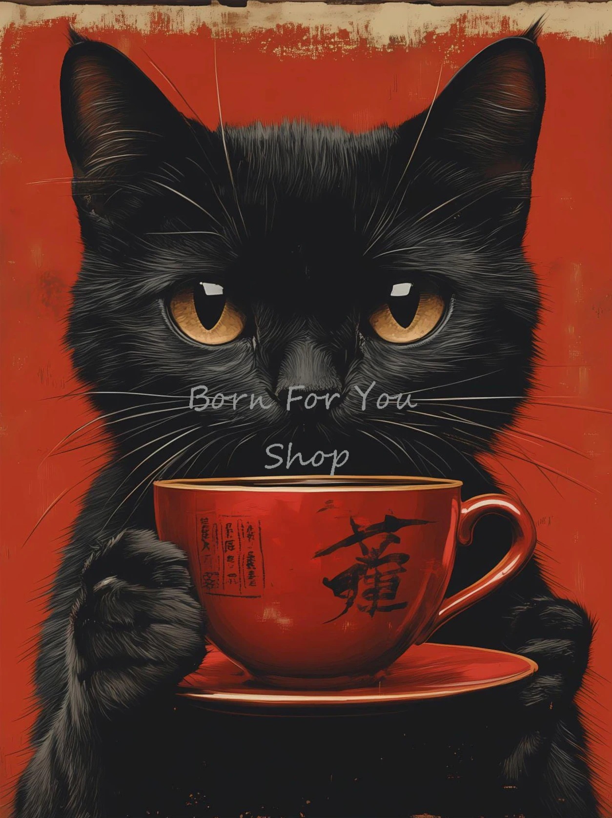 Japanese Edo Style Black Cat E - Japanese Eating Lifestyle review and price