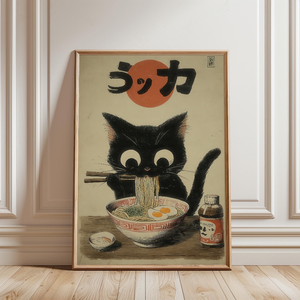 Black Cat Eating Ramen Rainy G - Japanese Lifestyle In Japanese review and price