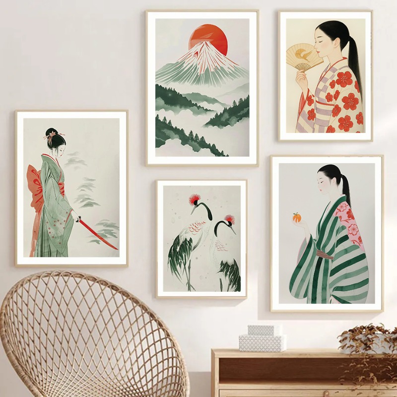 Mount Fuji & Crane Japanese Wa - Japanese Minimalist Lifestyle review and price